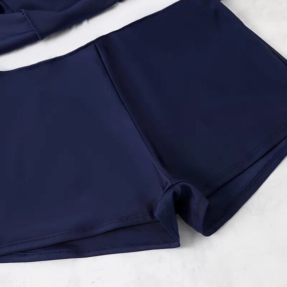 Women's Vacay Colorblock Floral Print Swimsuit Swimwear w/ Built in Boyshort 14 - Picture 6 of 10